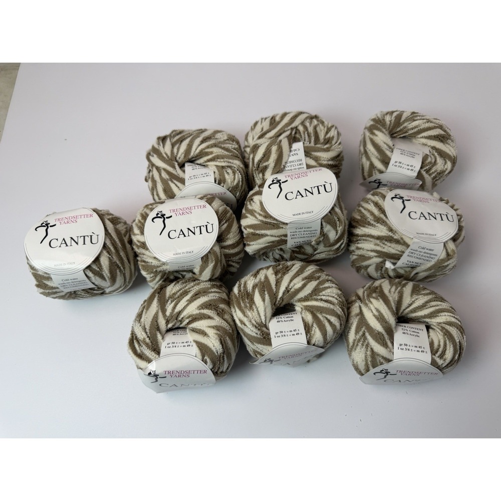 Trendsetter Yarns Cantù Made In Italy Lot Of 10 Cotton Acrylic Blend 50gr Each